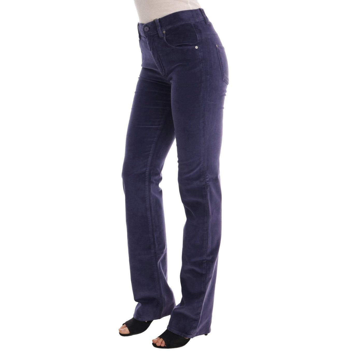 Ermanno Scervino Purple Corduroy Stretch Bootcut Pants