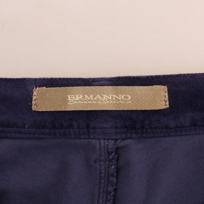 Ermanno Scervino Purple Corduroy Stretch Bootcut Pants