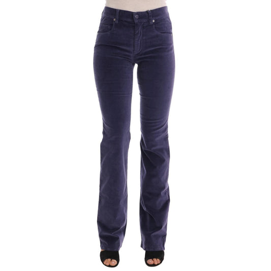 Ermanno Scervino Purple Corduroy Stretch Bootcut Pants