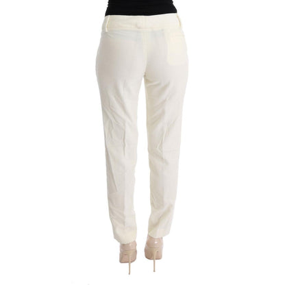 Ermanno Scervino White Cotton Regular Fit Casual Pants