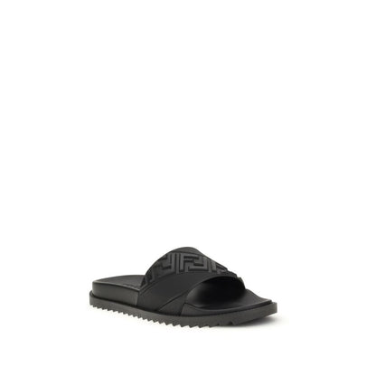 Fendi Black Rubber Sandals