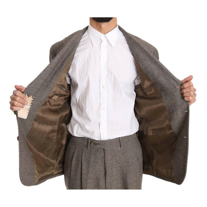 Fendi Brown Wool Regular Single Breasted Suit