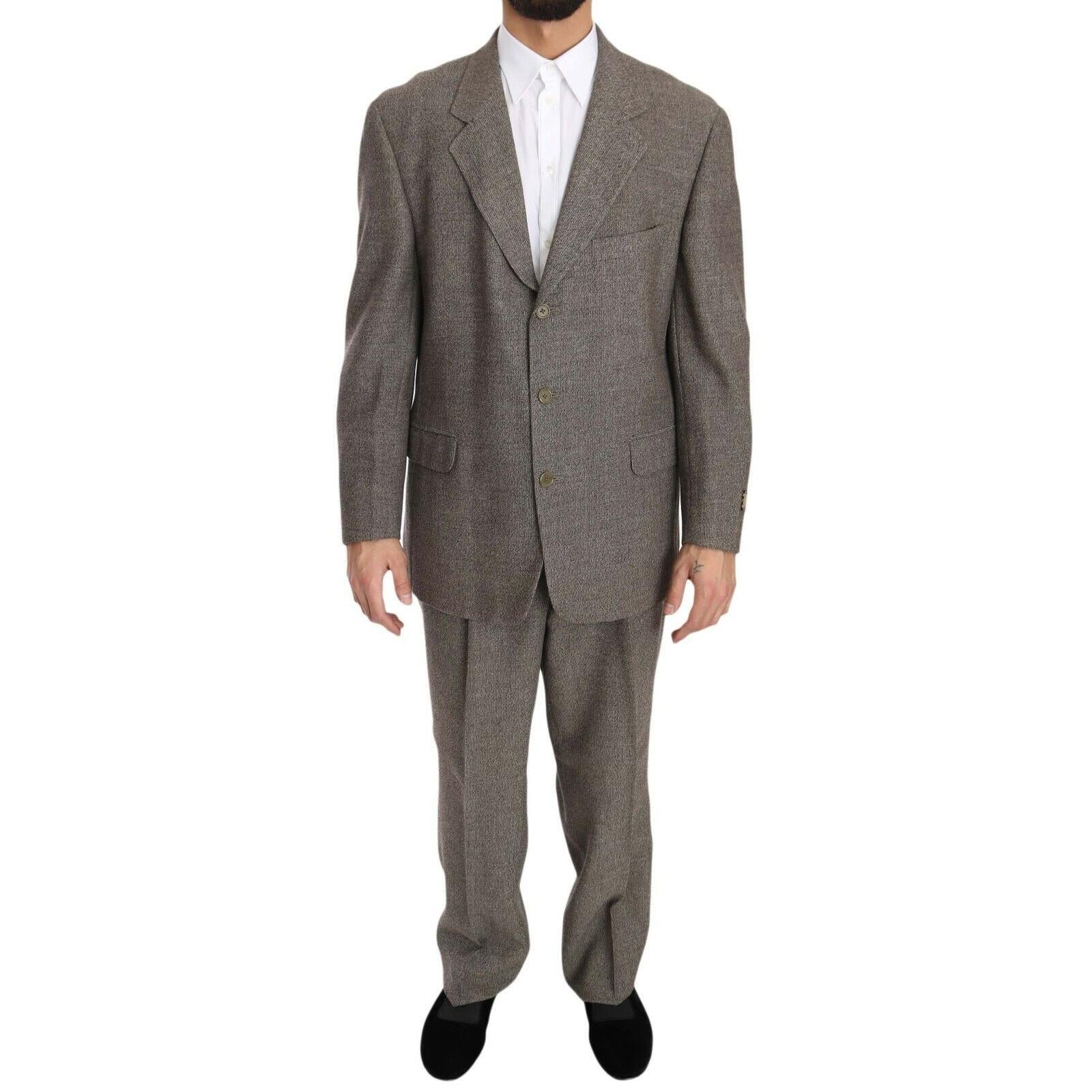 Fendi Brown Wool Regular Single Breasted Suit