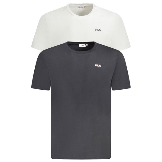 Fila Black and White Organic Cotton Men's T-Shirt 2-Pack