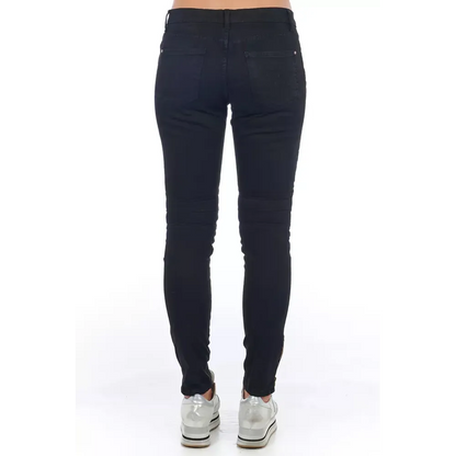 Frankie Morello Black Cotton Women Jeans
