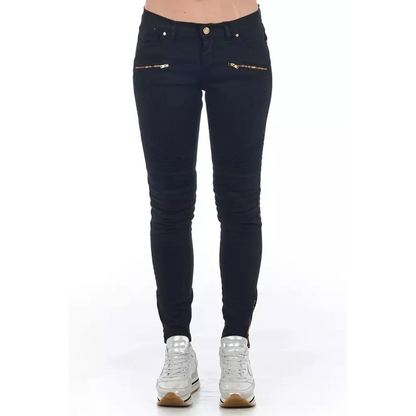 Frankie Morello Black Cotton Women Jeans