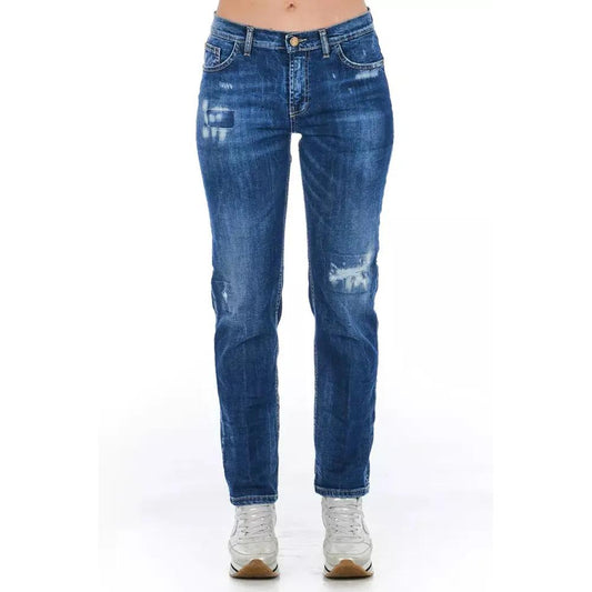 Frankie Morello Blue Cotton Women Jeans