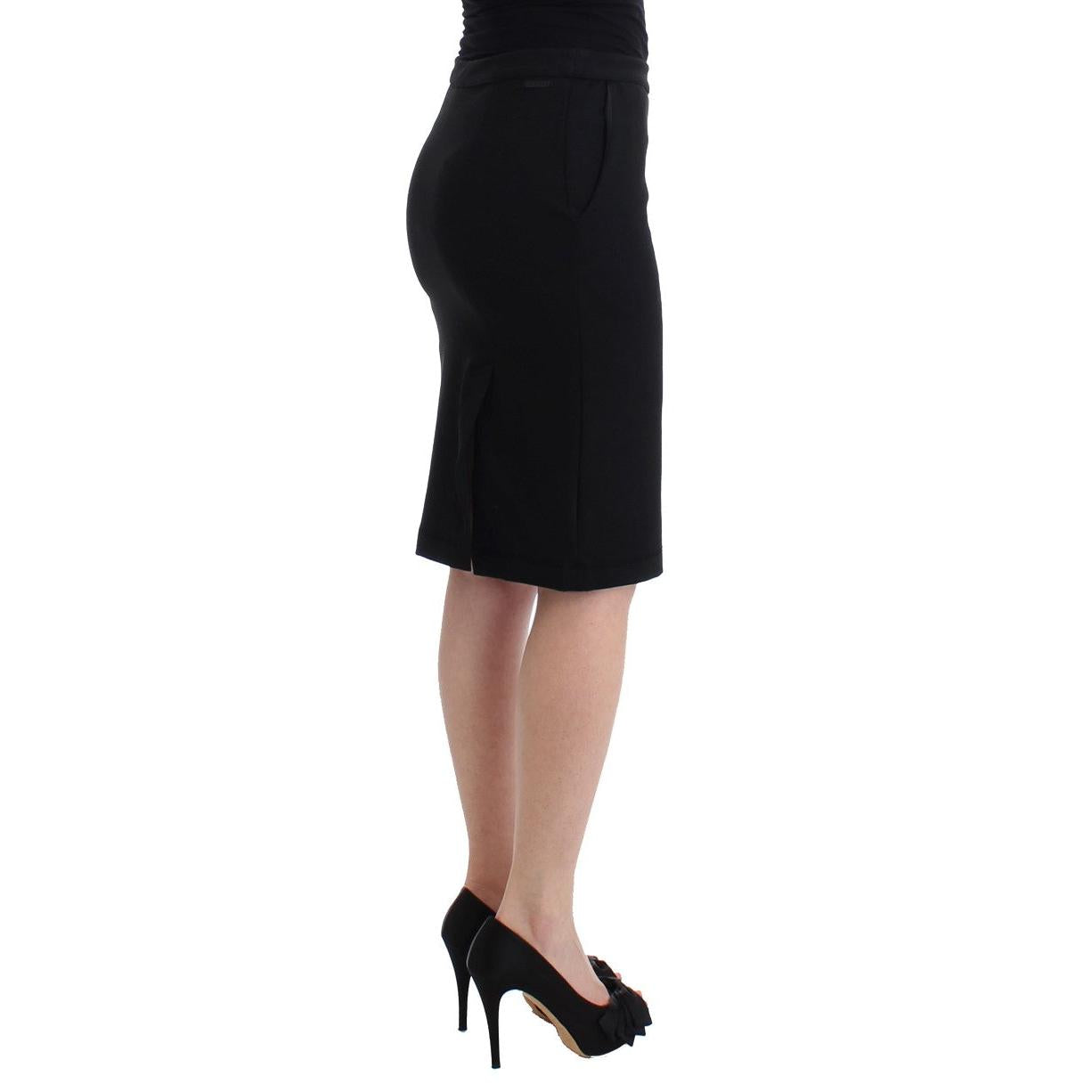 GF Ferre Black Straight Pencil Skirt