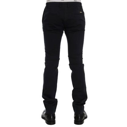 GF Ferre Blue Cotton Stretch Chinos Pants