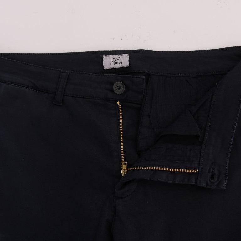 GF Ferre Blue Cotton Stretch Chinos Pants