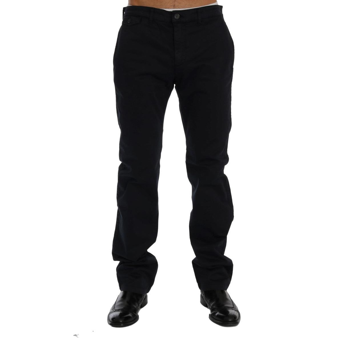 GF Ferre Blue Cotton Stretch Chinos Pants