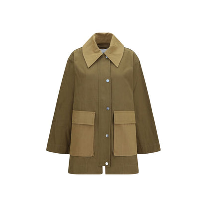 Ganni Bicolor Cotton Full-Length Jacket