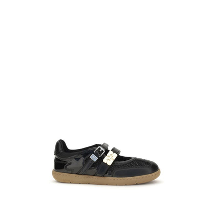 Ganni Black Polyester Ballet Flats