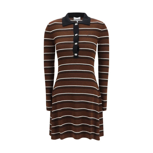 Ganni Brown Wool Oves Aries Casual Dress