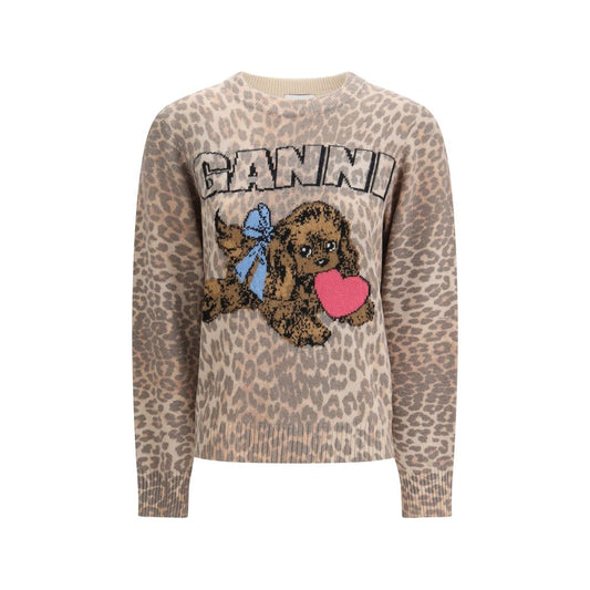 Ganni Brown Wool Sweatshirt