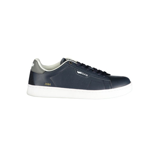 Gas Blue Polyurethane Men Sneaker