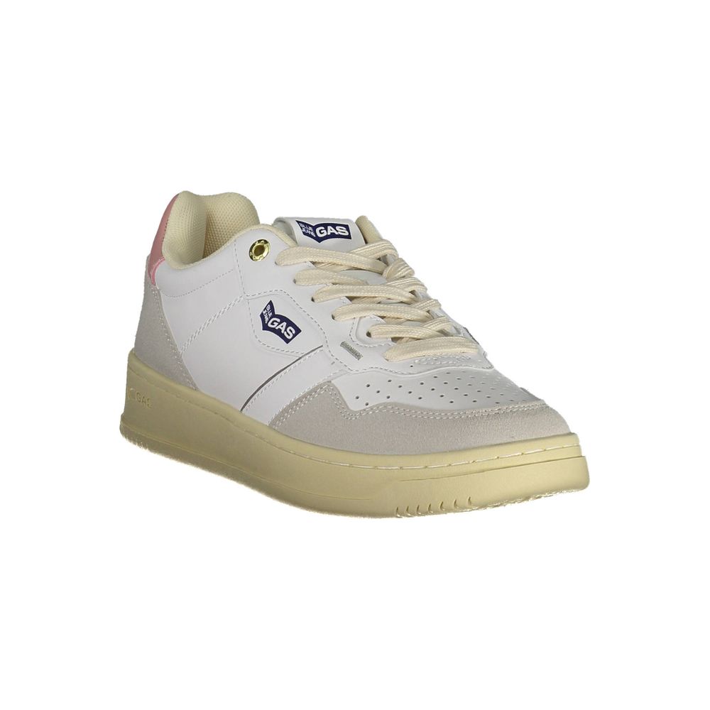 Gas White Artificial Leather Sneakers