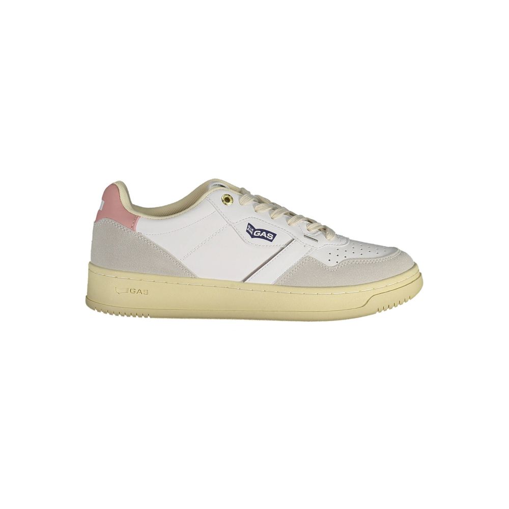 Gas White Artificial Leather Sneakers
