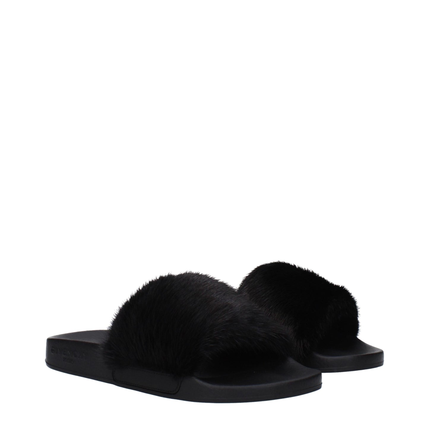 Givenchy Black Cotton Slippers Sandals