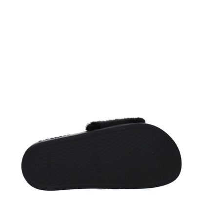 Givenchy Black Cotton Slippers Sandals