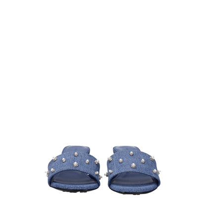 Givenchy Blue Fabric Flat Sandals