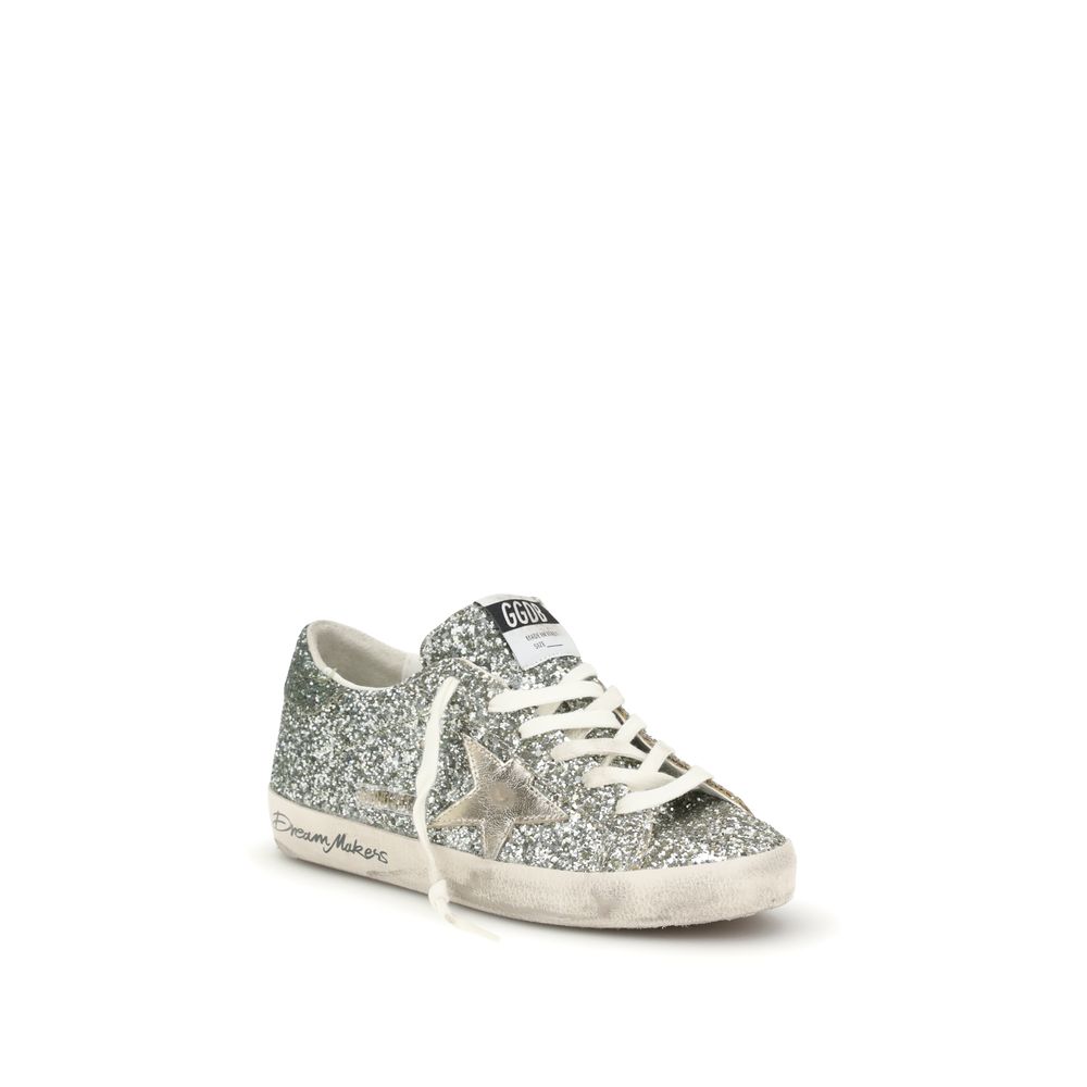 Golden Goose Silver Fabric Low Top Sneakers