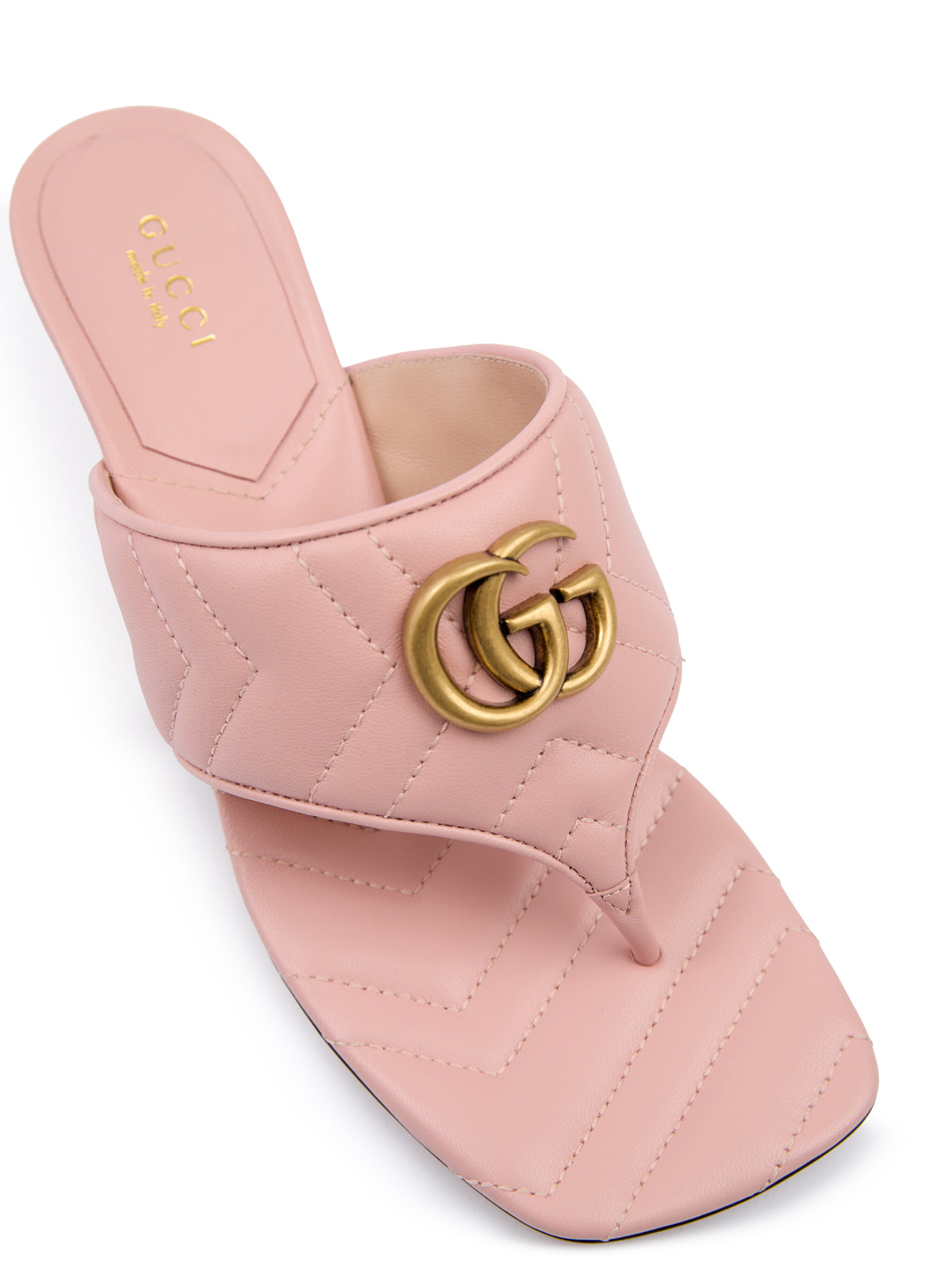 Gucci Mystic Pink Nappa Charlotte Leather Sandals