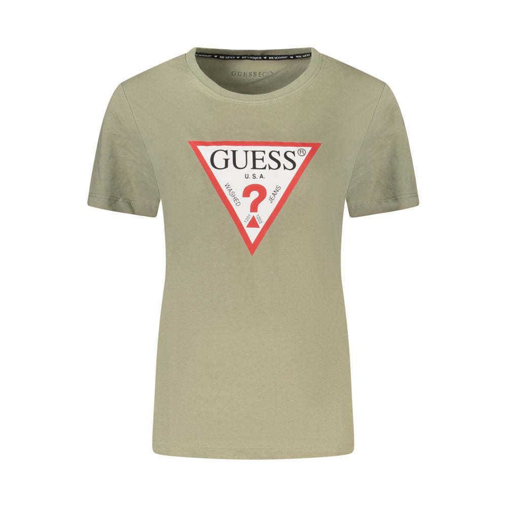 Guess Jeans Green Cotton Tops & T-Shirt