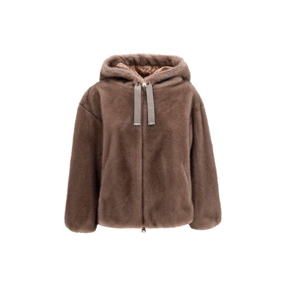 Herno Brown Polyester Full-Length Jacket