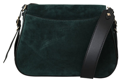 Bagside af Jimmy Choo Varenne/XB i mørkegrønt ruskind med udvendig lomme