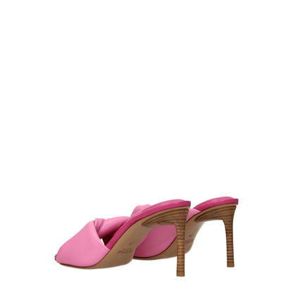 Jacquemus Pink Leather Stiletto Heels Sandals