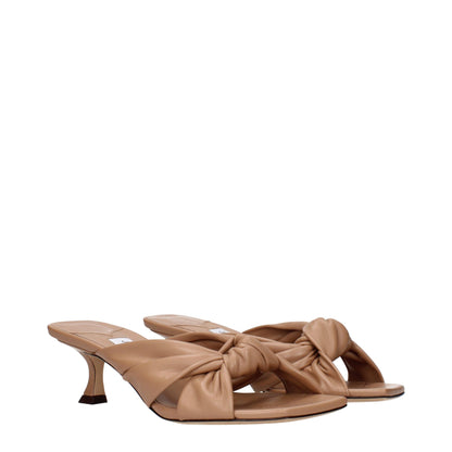 Jimmy Choo Beige Leather Flat Sandals