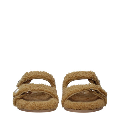 Jimmy Choo Brown Fabric Slippers Sandals