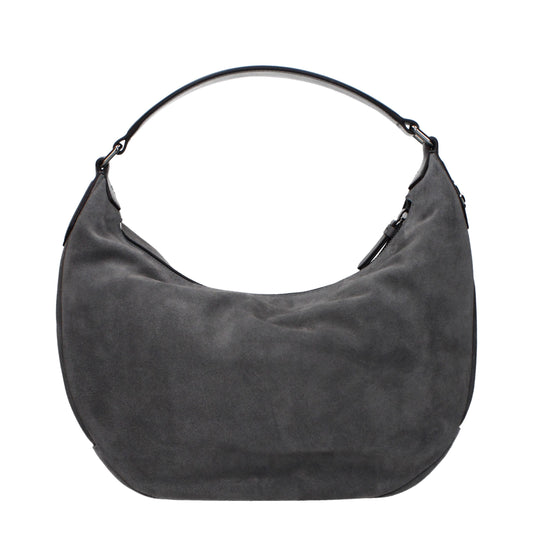 Jimmy Choo Gray Leather Shoulder Bag