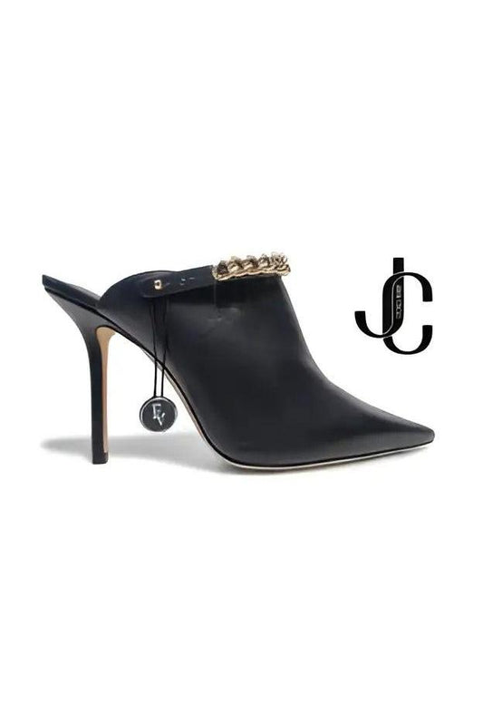 Jimmy Choo Lexx 100 Black Gold Pump Heels (Lagersalg)