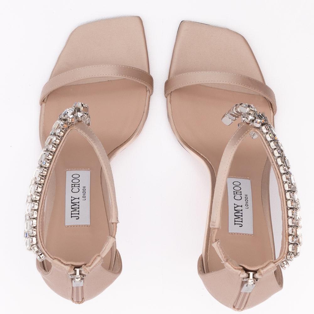 Jimmy Choo Powder Pink Satin Verity 100 Sandals