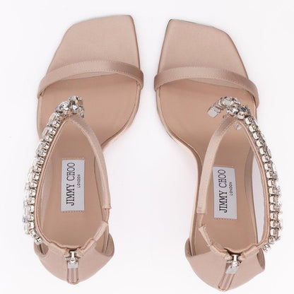 Jimmy Choo Powder Pink Satin Verity 100 Sandals