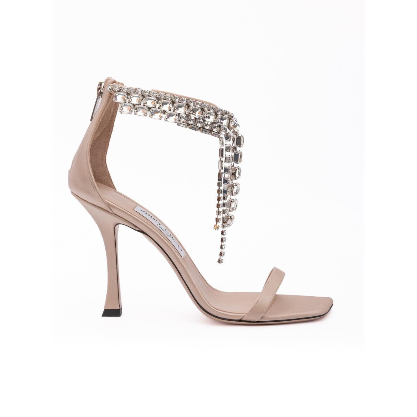Jimmy Choo Powder Pink Satin Verity 100 Sandals