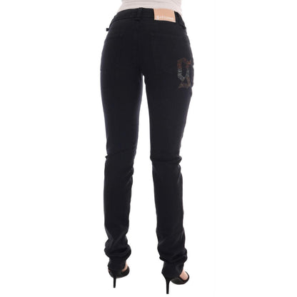 John Galliano Black Cotton Denim Stretch Regular Fit Jeans