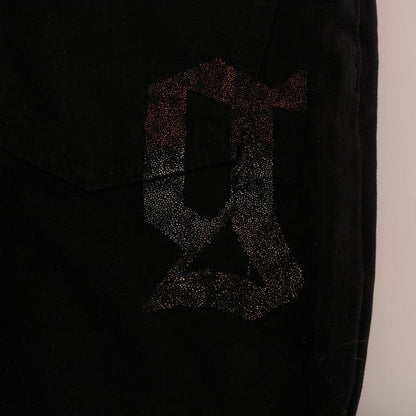 John Galliano Black Cotton Denim Stretch Regular Fit Jeans