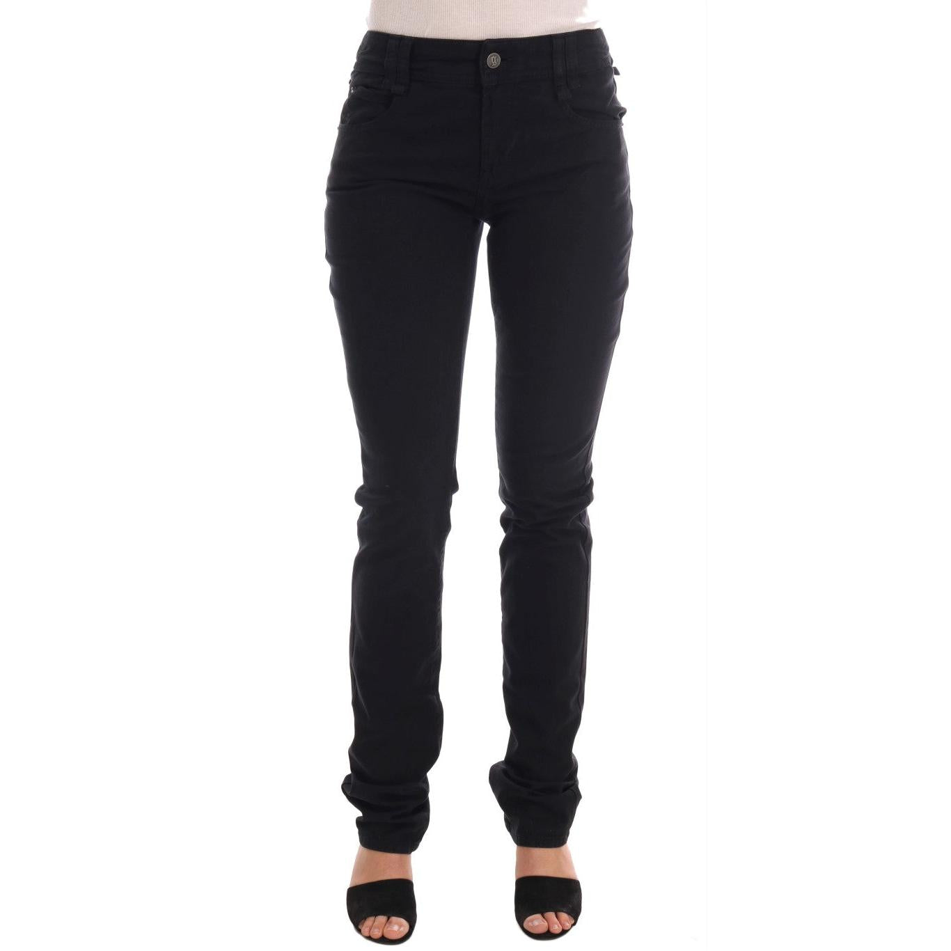 John Galliano Black Cotton Denim Stretch Regular Fit Jeans
