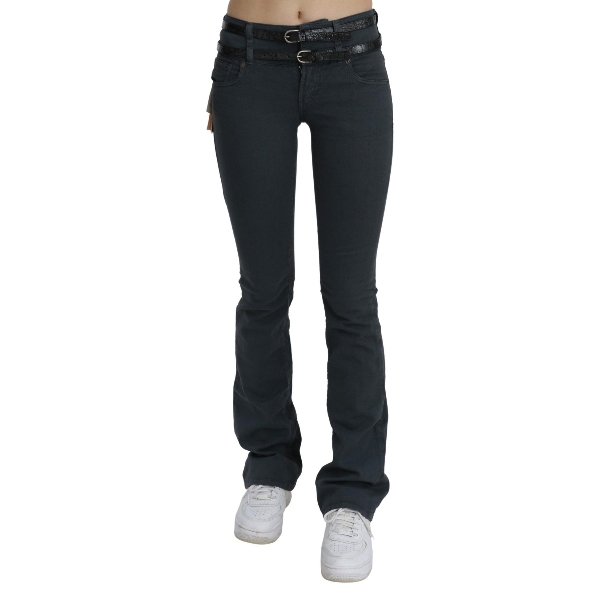 John Galliano Gray Mid Waist Slim Flared Denim Trouser Jeans
