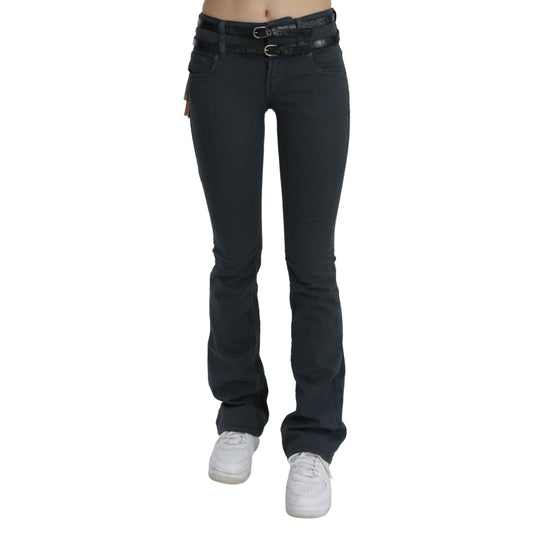 John Galliano Gray Mid Waist Slim Flared Denim Trouser Jeans