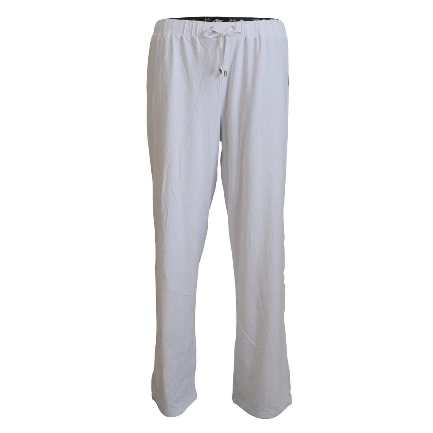 John Galliano White Cotton Logo Loose Men Pants