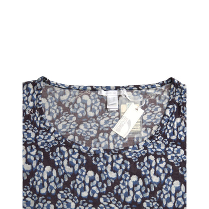Just Cavalli Blue Floral Lace Long Sleeves Top Underwear Blouse