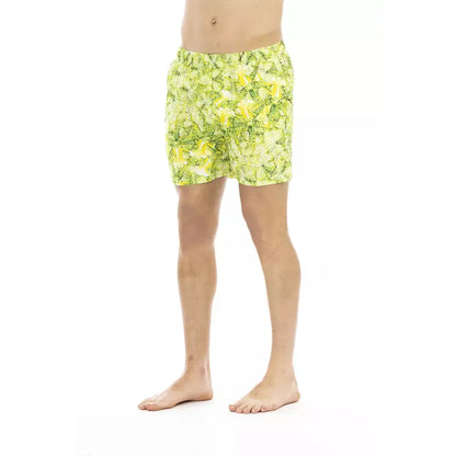 Just Cavalli Green Polyester Men Swim Short