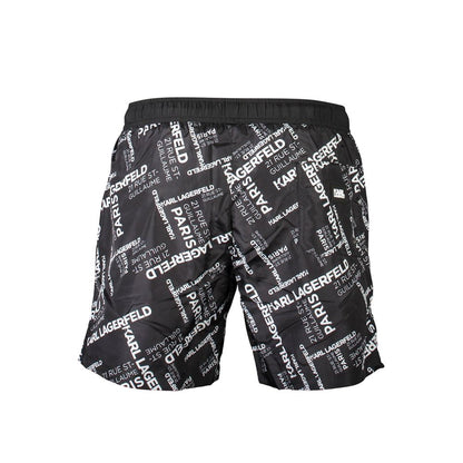 Karl Lagerfeld Black Polyester Men's Swim Boxer