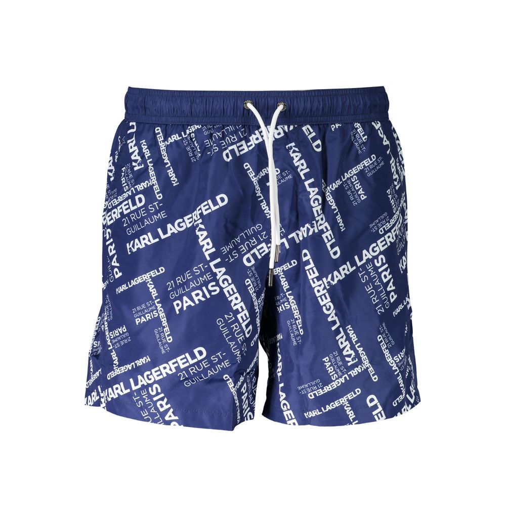 Karl Lagerfeld Blu Polyester Men Swim Boxer