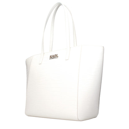 Karl Lagerfeld White Polyethylene Shoulder Bag
