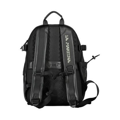 La Martina Black Polyester Backpack